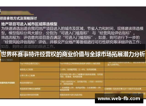 世界杯赛事特许经营权的商业价值与全球市场拓展潜力分析